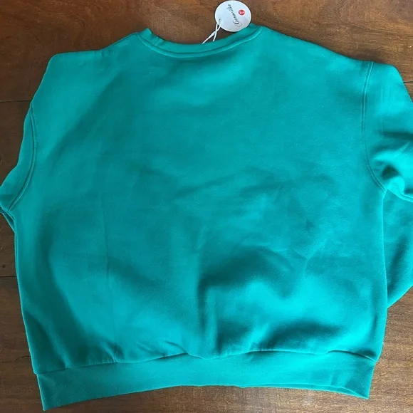 Caracilia Kelly Green Crewneck Sweatshirt NWT Size L Oversized Soft Fleece Lined - Picture 6 of 7